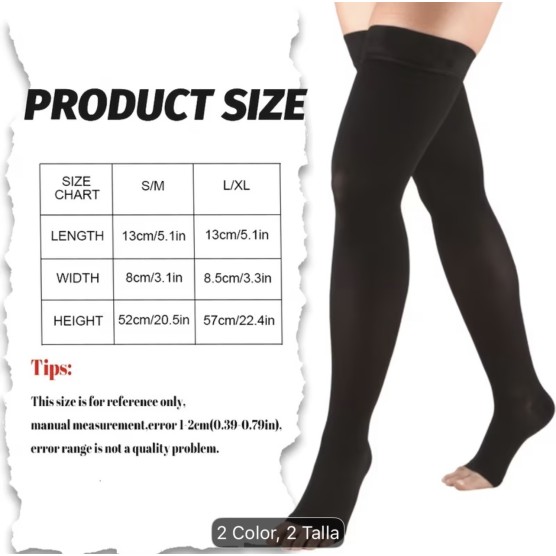 MEDIAS DE COMPRESION NEGRAS - POST QUIRURJICAS - OPERACIONES ESTETICAS -