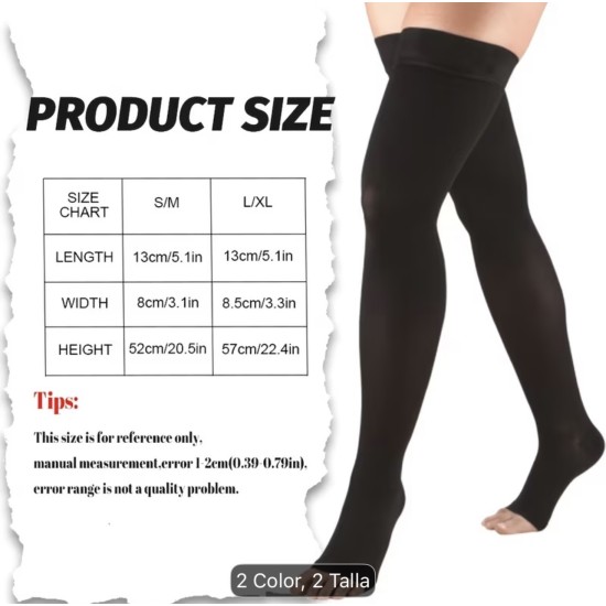 MEDIAS DE COMPRESION NEGRAS - POST QUIRURJICAS - OPERACIONES ESTETICAS -